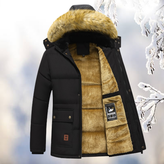 Men's Insulated Winter Parka with Fur Hood - Ultimate Warmth & Protection for Extreme Cold Weather