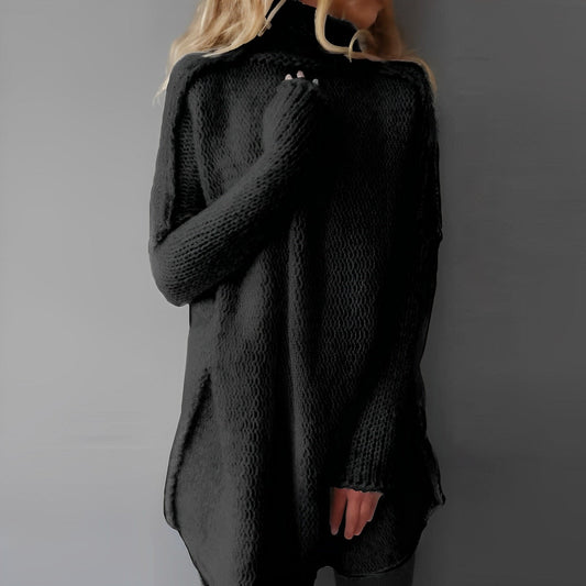 Cozy Women's Oversized Turtleneck Sweater - Chunky Knit Pullover for Winter Style